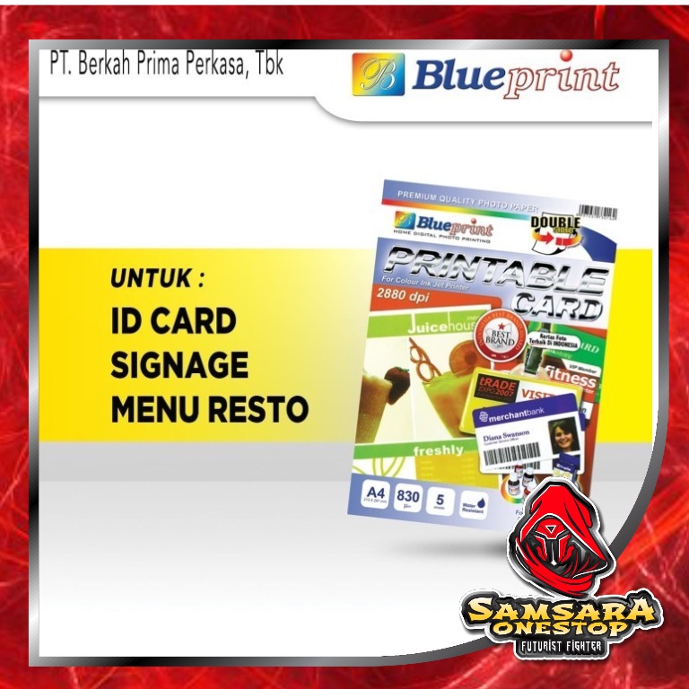 

Bahan ID Card Blueprint Ukuran A4 830 Um / Printable Card BP - GPA4210