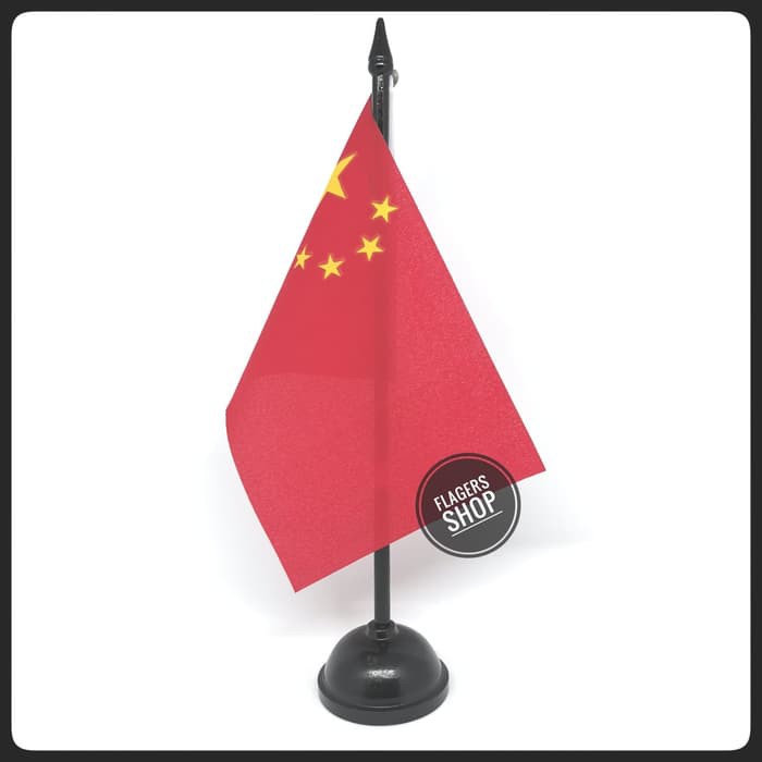 

Bendera Meja Cina/Tiongkok/RRC + Tiang Kayu