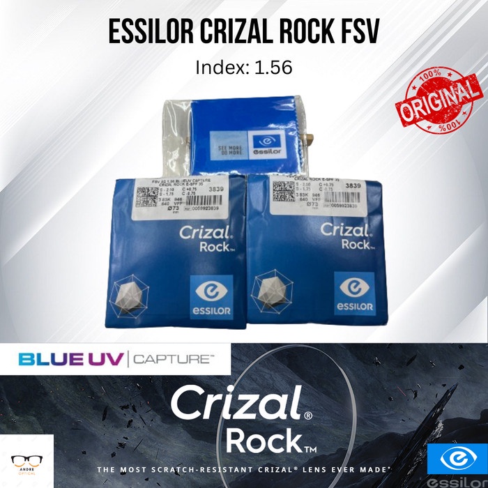 *TOP* LENSA KACAMATA ESSILOR FSV BLUE UV CAPTURE CRIZAL ROCK