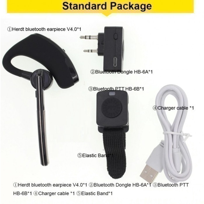 Unik Bthd1 Wireless Dual Bluetooth 4.1 Earpiece For Radio Walkie Talkie