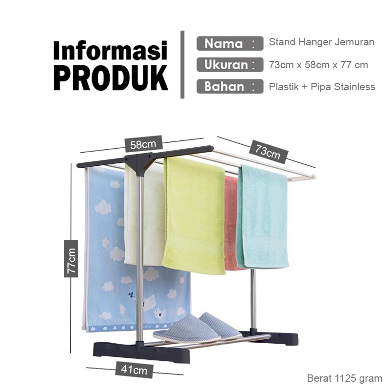 DISKON BESAR ANI - Jemuran Portable - Jemuran Handuk Jemuran Serbaguna - Stand Hanger // A2301