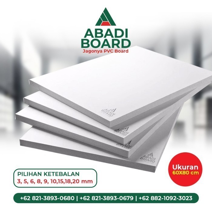 Abadi PVC Board/PVC foam Board 9MM Ukuran 80x40