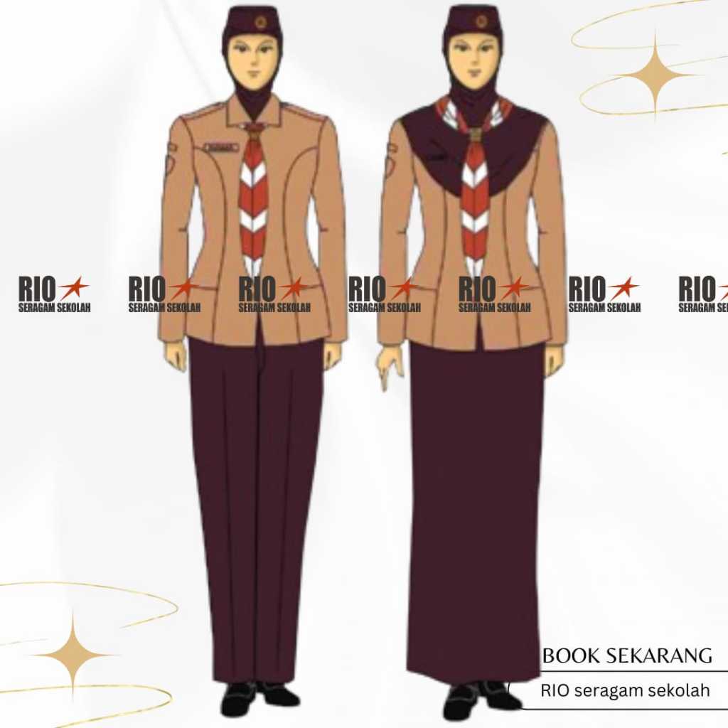 PROMO / PRAMUKA PEMBINA WANITA BAJU PRAMUKA PEMBINA GURU PUTRI PANJANG BAHAN RAPILO RAFILO SERAGAM