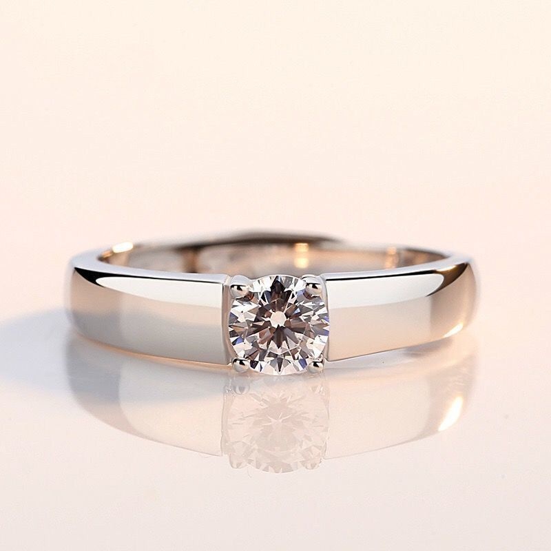 JelitaFash- Cincin Moissanite Pria Berlian Moissanite Asli Cincin GRA Sertifikat cincin silver Pria