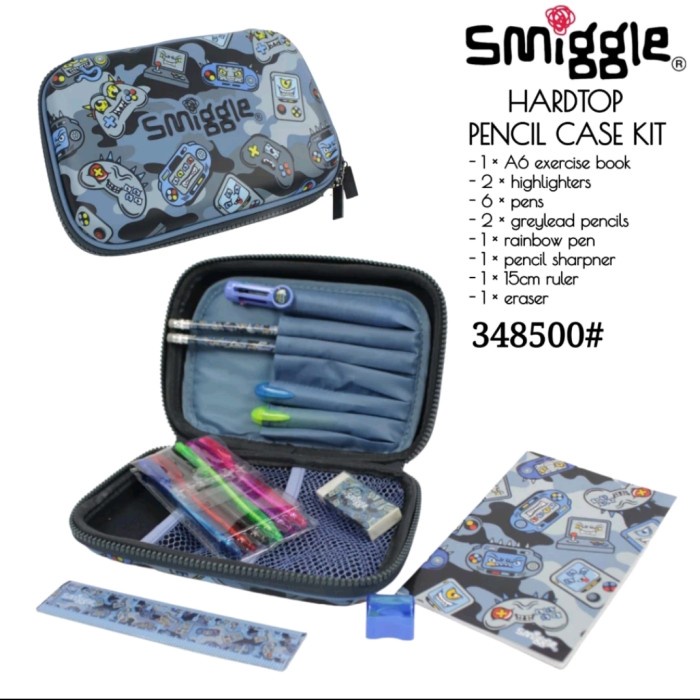 MURAH.. SMIGGLE AWAY GAME BLUE BACKPACK, LUNCH BAG, PENCIL CASE SET/KADO/ORI