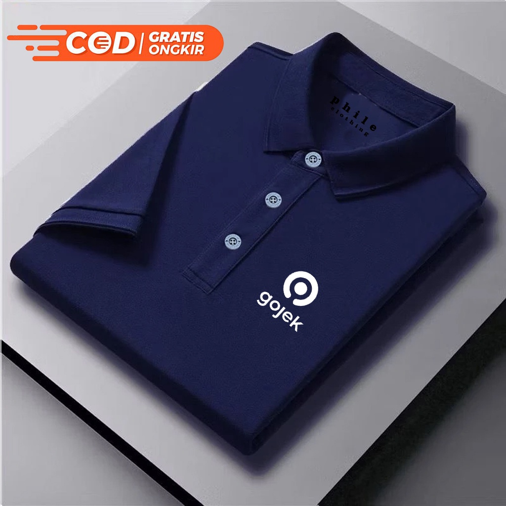 PROMO / Kaos polo shirt distro gojek kaos kerah pria baju kaos polo shirt lengan pendek