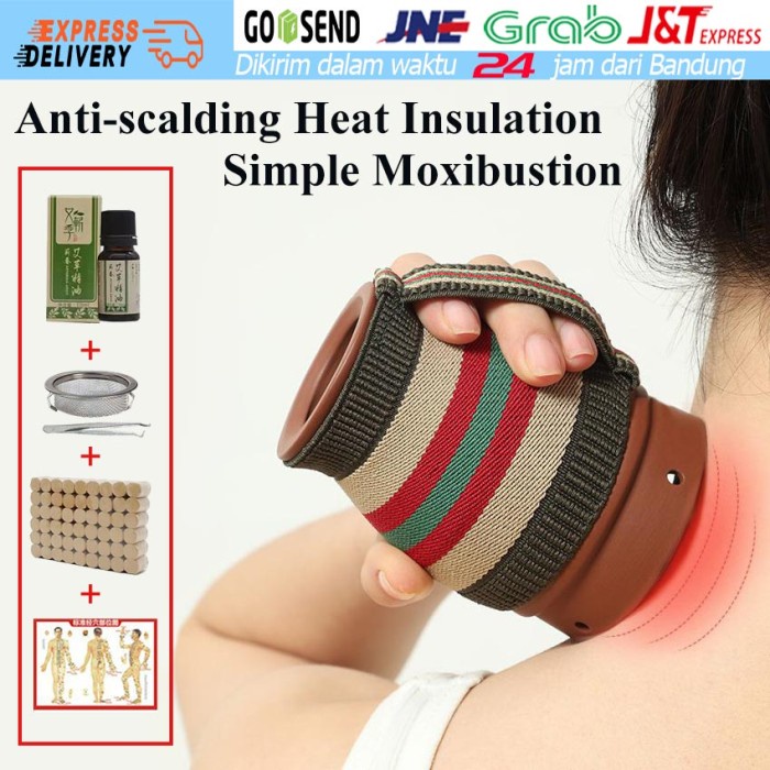 LangsungKirim- Akupuntur Moksa Kit - Kop Moksa Keramik Moxa Stick Asap Batang Herbal