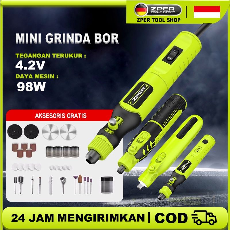 CodZper Bor Mini Drill Grinder Mini Grinda Bor Listrik Penghalus-Alat Gerinda