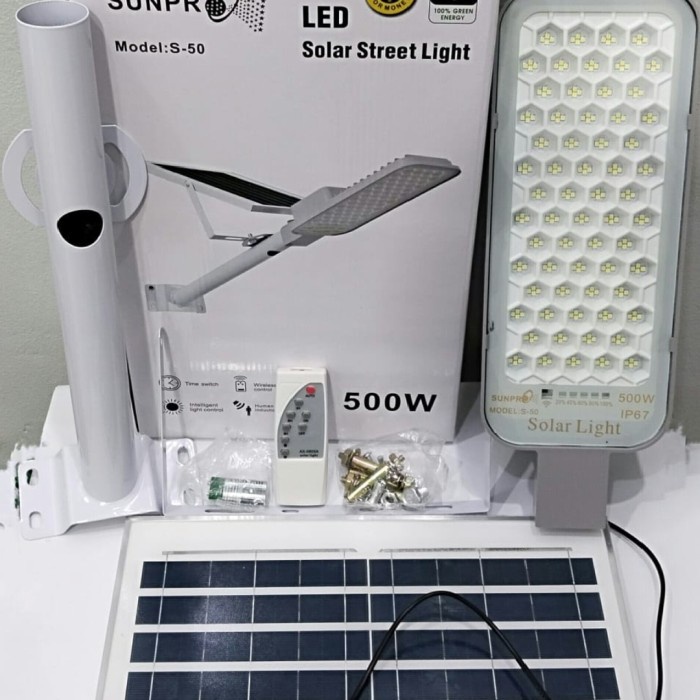 PREMIUM Lampu jalan Solar Panel tenaga surya sunpro 500w S-50 / LED solar street light