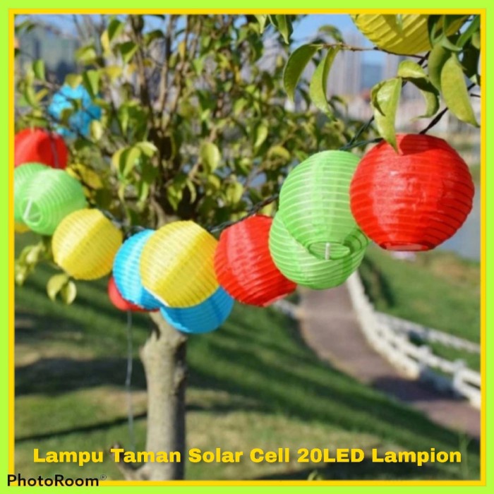 PREMIUM Lampu Taman Solar Cell Tenaga Surya Hias Dekorasi Lampion 20LED 5M M20