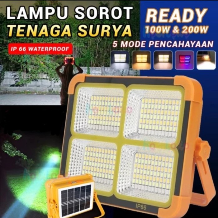 PREMIUM Lampu Sorot Emergency Tenaga Surya Sunpro SL - 108 (Super Terang)