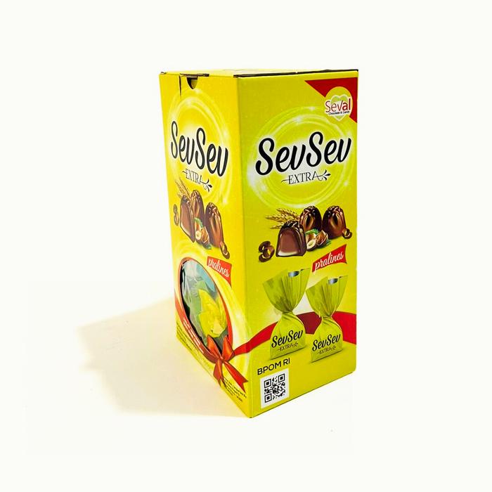 

terbaru !!! coklat sev sev extra 1kg pralines cklat compound susu rasa huzelnut ready
