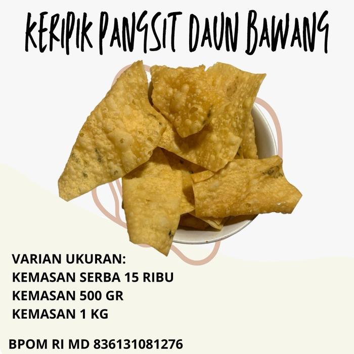 

terbaru !!! 1 kg kemasan keripik bawang / keripik pangsit / keripik aceh rasa gurih dan renyah