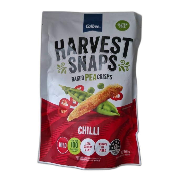 

terbaru !!! calbee harvest snaps baked pea crisps 120gr snack ori australia ready