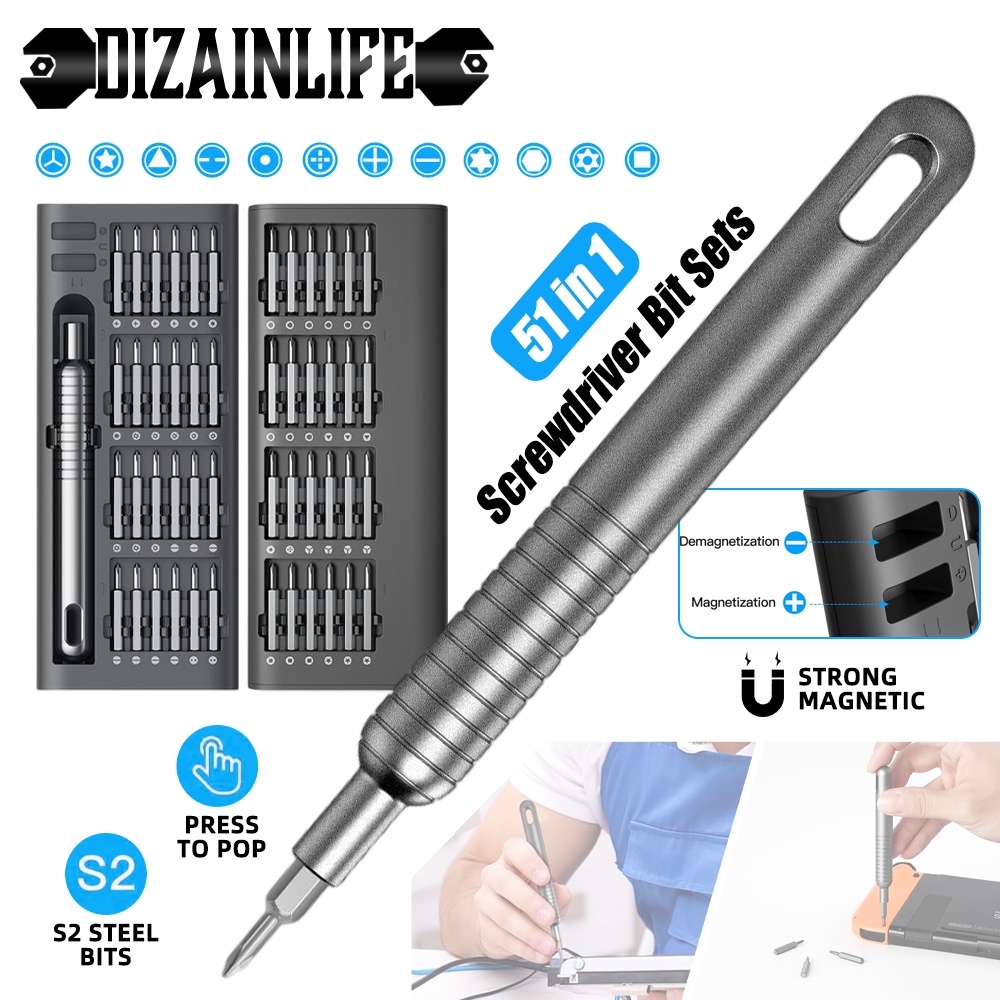 51 In 1 Precision Screwdriver Portable Screwdriver Pen Manual Hand Tool Kit Magnetic Mini Small Bit 