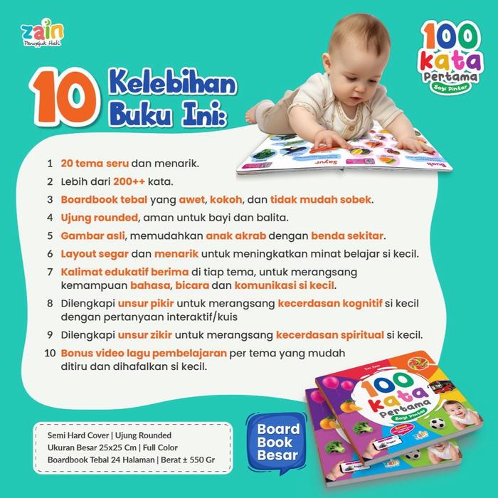 

Promo Aqwam - Boardbook - 100 Kata Pertama Bayi Pintar - Buku Edukatif Dengan 20 Tema Seru Dan 200+