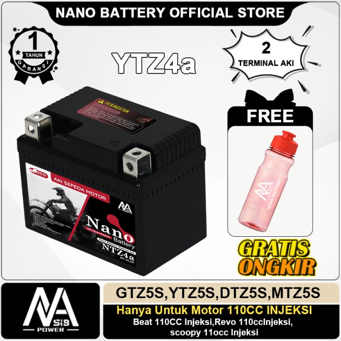 AKI ACCU MOTOR NANO BATTERY SODIUM ION / AKI MOTOR NTZ4A / AKI MOTOR MURAH 110CC