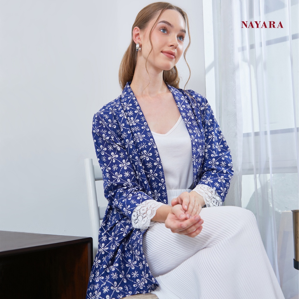 {{ Nayara Outer Batik Arulla Biru Ready }}