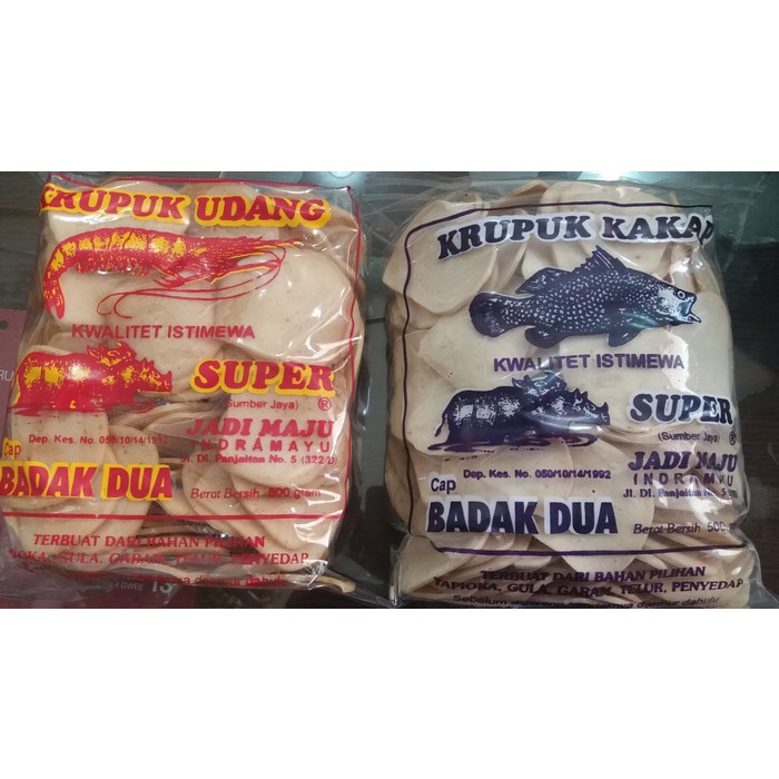 

Krupuk Udang/Ikan cap Badak Dua Ukuran Sedang