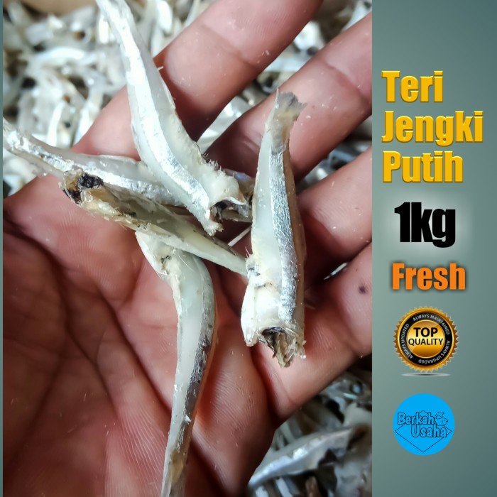 

IKAN ASIN TERI JENGKI BULAT PUTIH REBUS KERING TANPA KEPALA FRESH 1kg