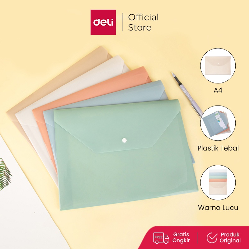 

NEW DELI MAP PLASTIK / FILE BAG / TAS MAP PLASTIK ISI 5 PP301 GOOD PRODUK SIAP KIRIM
