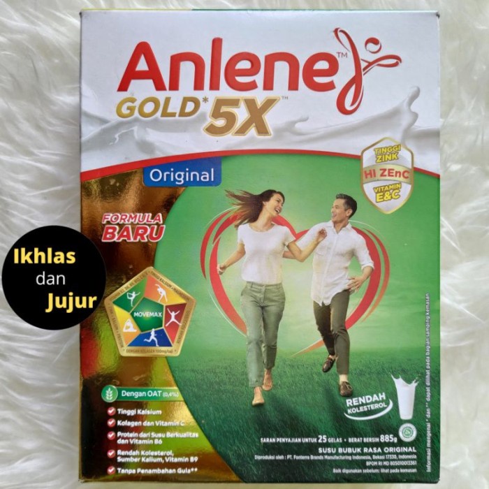 

(BestSeller) Anlene Gold Plus 5X 850 Gram Rasa Original Susu Bubuk Lansia