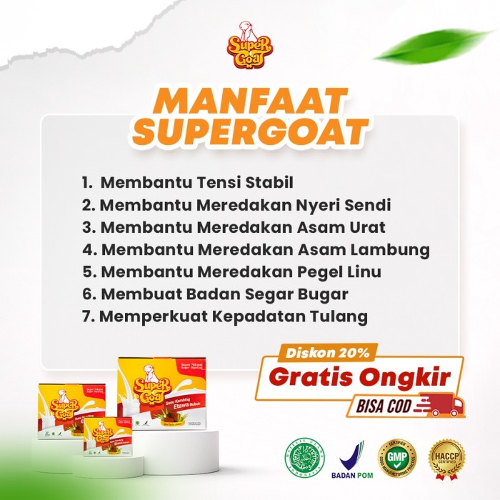 

(BestSeller) [FREE GOODIEBAG + LM 0,001] Supergoat Paket 2 Box Susu Kambing Etawa Plus Gula Aren