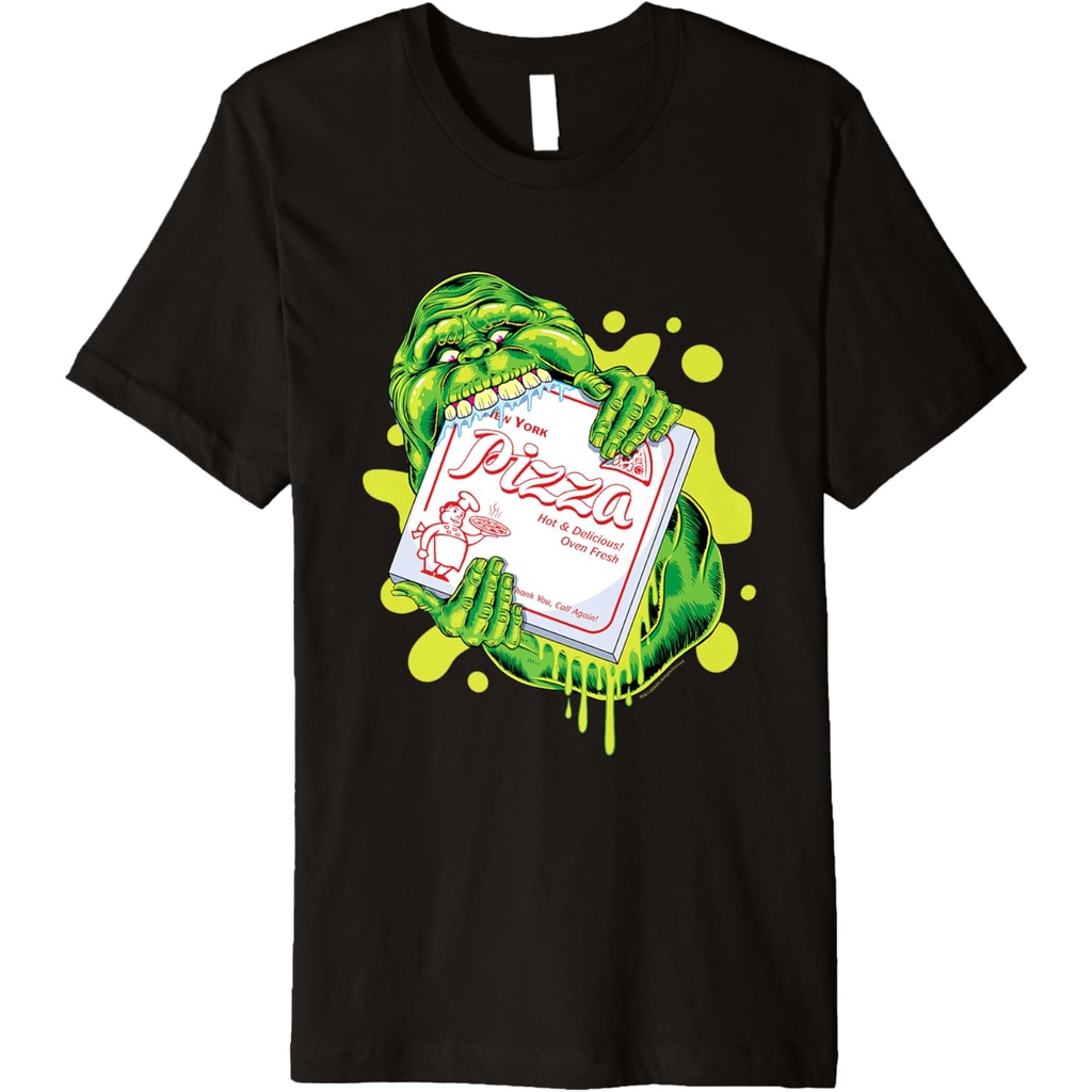 Ghostbusters: Frozen Empire Slimer Makan Pizza Box Kaos Premium