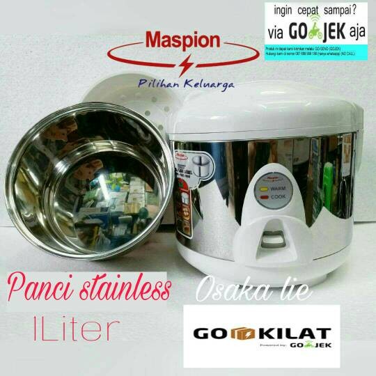 MASPION RICE COOKER MINI MRJ-109SS(1LTR)PANCI STAINLESS