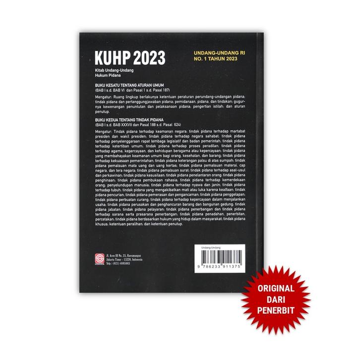 

Promo Sinar Grafika - Kuhp 2023 - Uu Ri No. 1 Tahun 2023 - Buku Hukum Pidana Cod