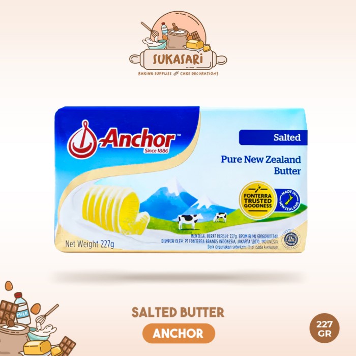

(BestSeller) Sukasari - Anchor Salted Butter 227gr / Mentega Asin Anchor / Salted Butter Anchor /