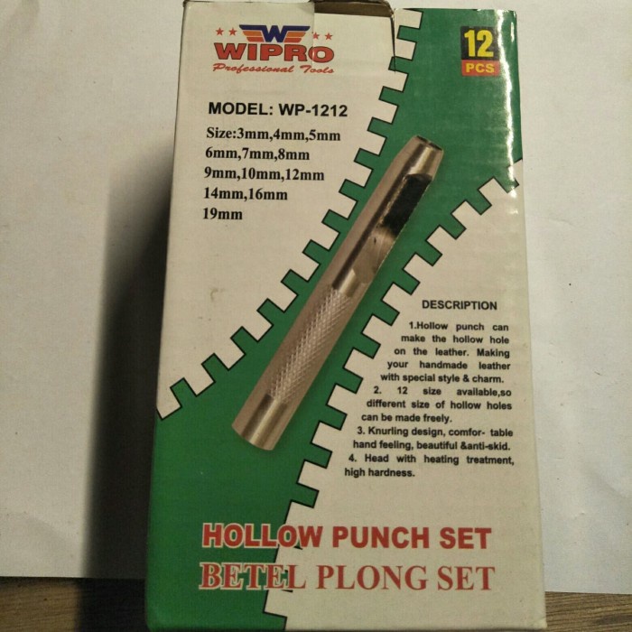 

Jual [READY] hollow punch set WIPRO 12pcs-alat pembolong gasket plong set