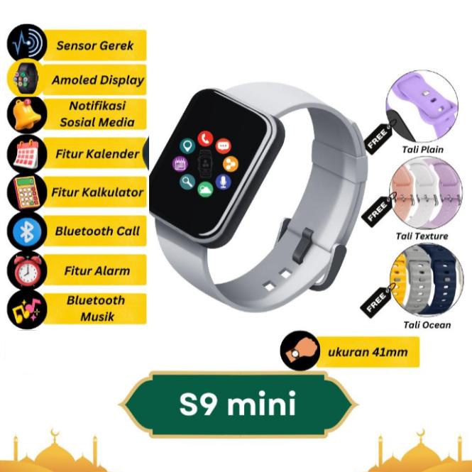 TOP OBONE SMARTWATCH S9 MINI BLUETOOTH CALL & MUSIK SMARTWATCH WANITA PRIA 41MM LAYAR AMOLED -