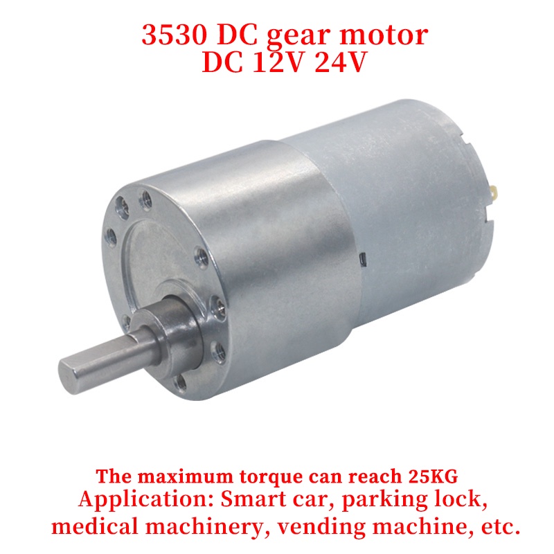 Jgb37-3530 Dc 12V 24V Gear Reducer Motor Small Speed Regulating Motor Slow Speed Low Speed Large
