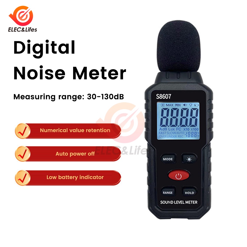 S8607 Digital 30~130Db Decibelimeter Db Meter Sound Level Meter Measure Sound Noise Level Decibel
