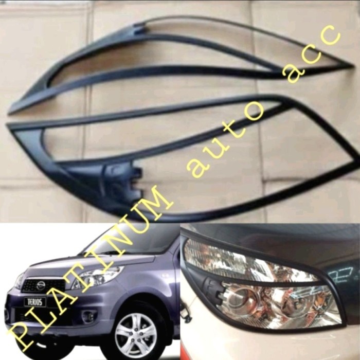 Garnish lampu depan belakang mobil Rush Terios lama 2008-2014 hitam