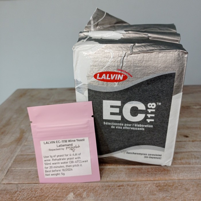 

Lalvin EC-1118 Wine/Champagne Yeast, Repacked 5g