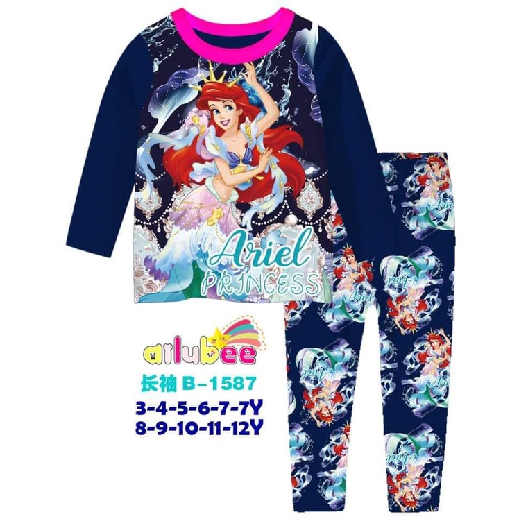 Discount 9Y 10Y 11Y - Ariel Mermaid Baju Tidur Teen Cewek Ailubee B1587