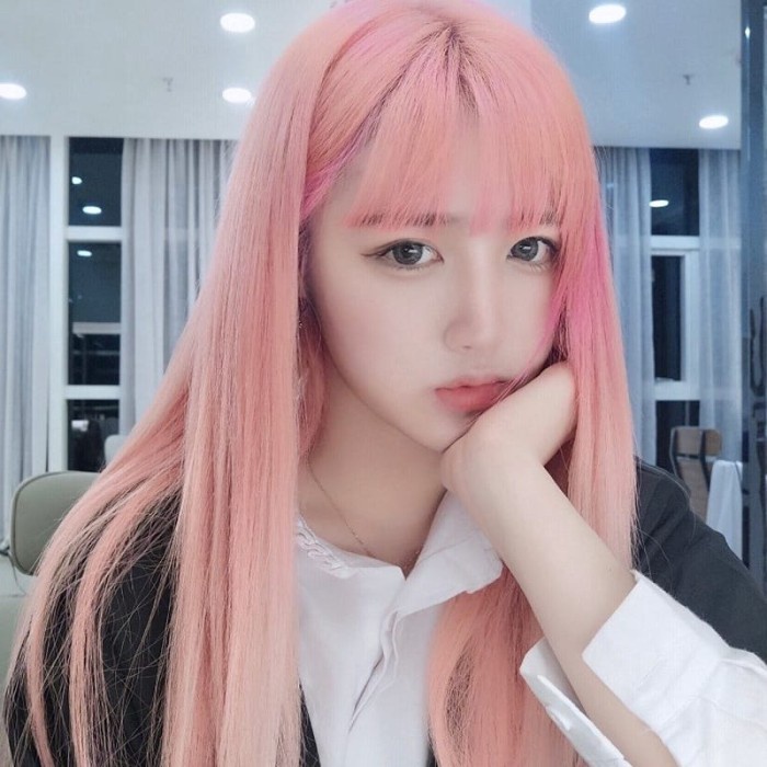 PREMIUM Wig Rambut panjang palsu wanita pink kostum anime cosplay jepang
