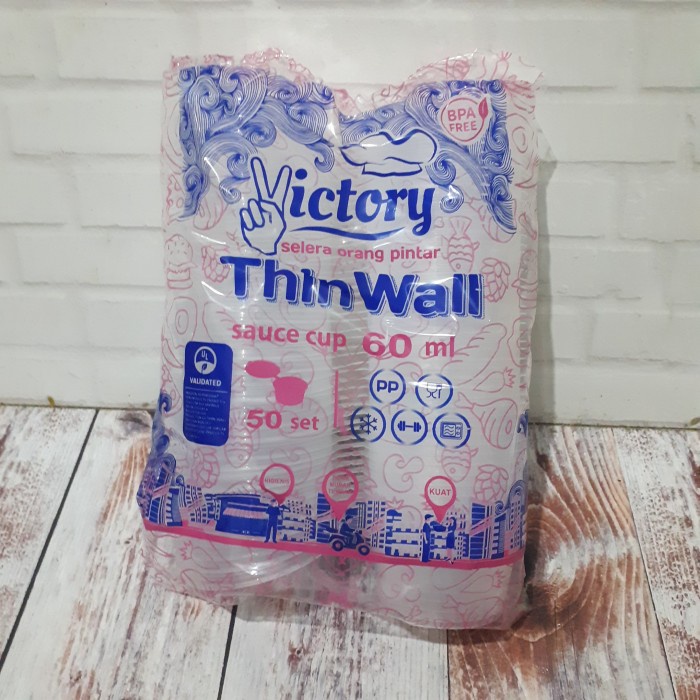 Baru- victory thinwall cup sambal saos puding 60ml tutup sambung bkn dm
