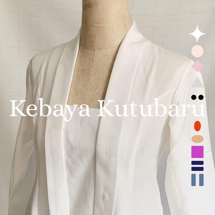 LOEWES ATASAN KEBAYA KUTU BARU MODERN LINEN LOOK KATUN JEPANG PREMIUM LENGAN PANJANG 3/4 WARNA PUTIH