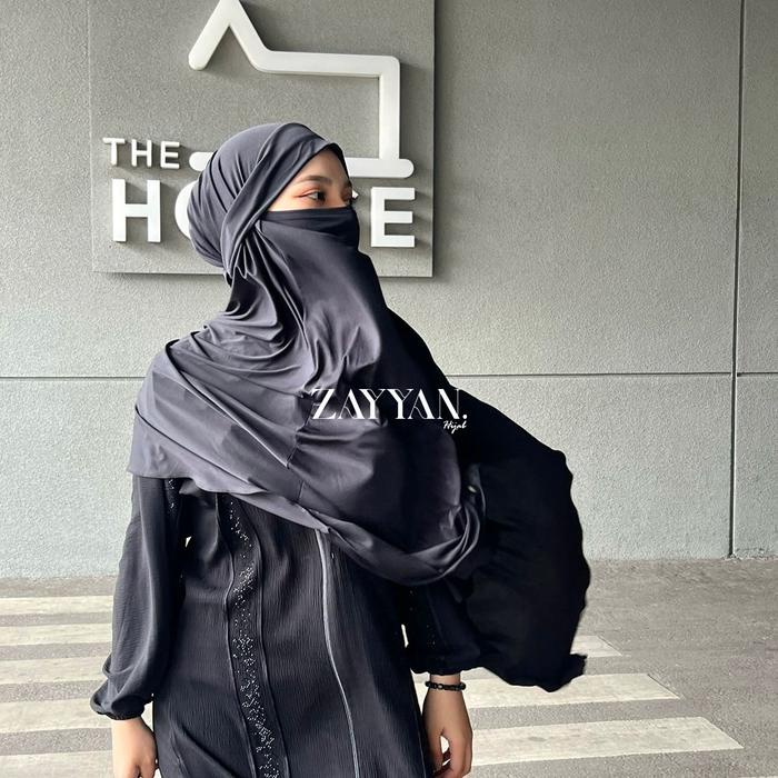 Terbaru Zayyan. French Khimar Madinah Jersey Size L & Xl Premium Hijab France Khimar