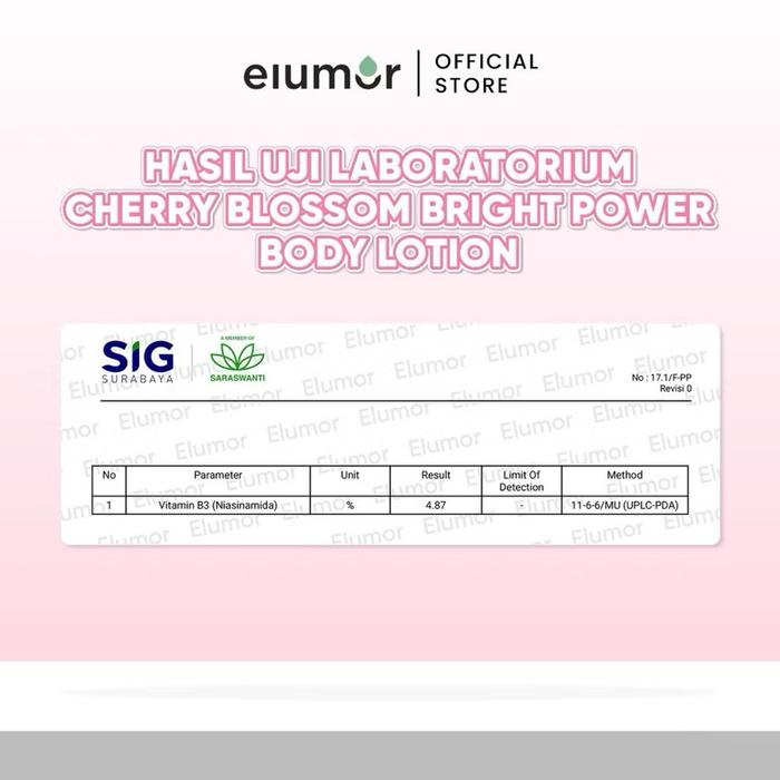 ELUMOR BODY LOTION CHERRY BLOSSOM BRIGHT POWER 200ML BODY LOTION WHITENING ELUMOR ELUMOR LOTION