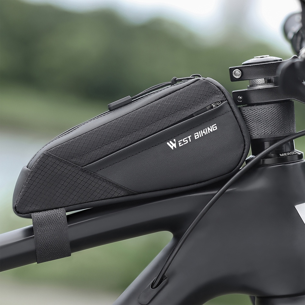 WEST BIKING Portable Bicycle Front Frame Bag Lightweight Mini Top Tube Bag 3D Shape MTB Front Frame 
