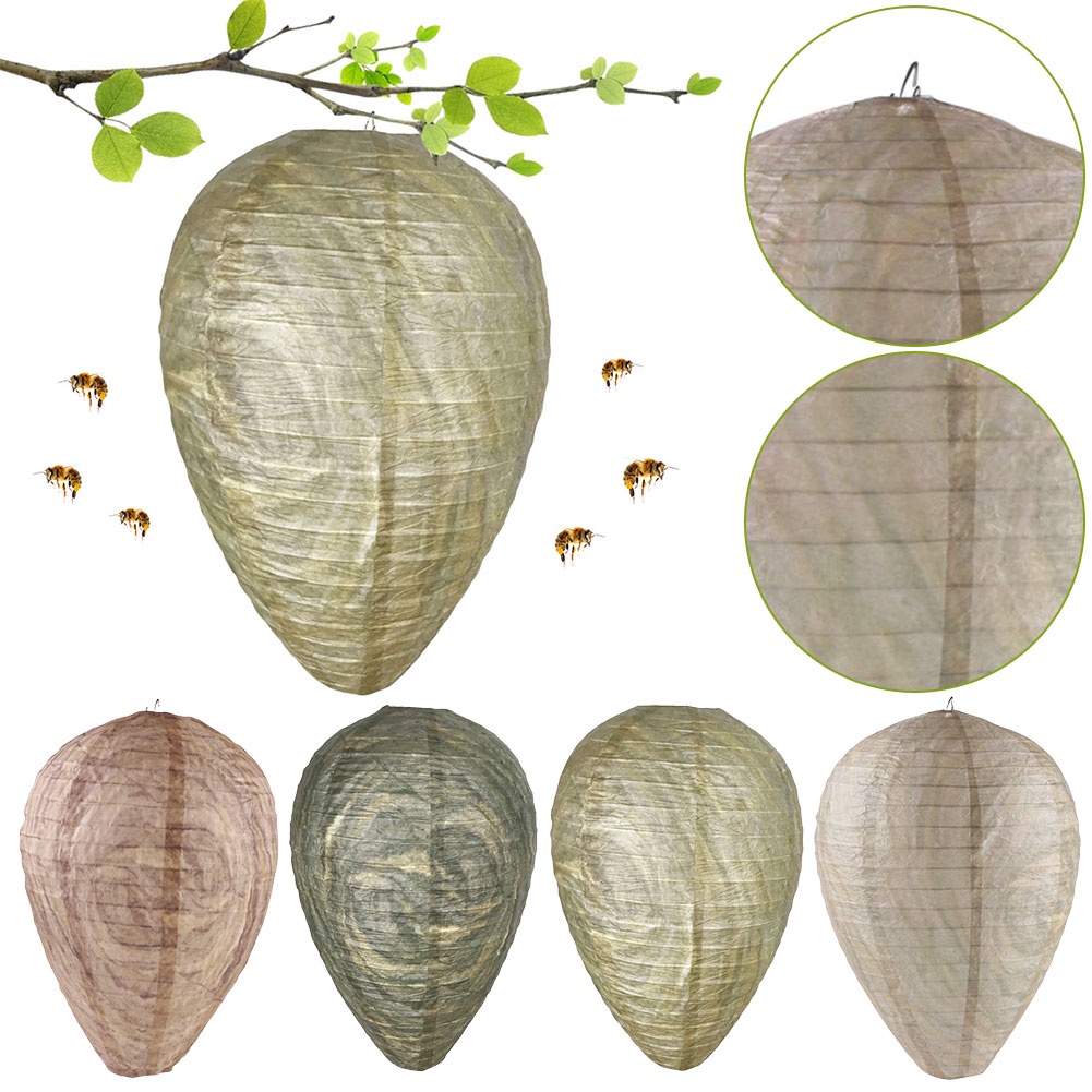 Wasp Nest Decoy Paper Fake Wasp Repellent Nest Hornet Trap for Wasps Hornets Yellow Jackets for Outd