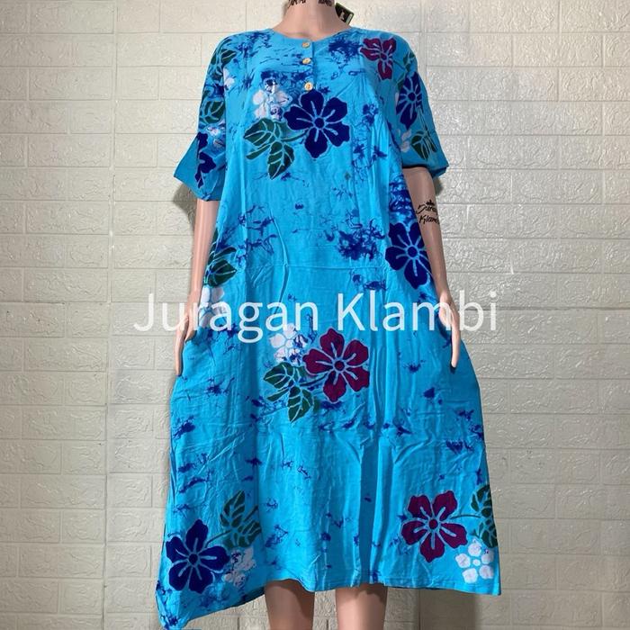 Daster Jumbo Sunan LD 130 Kencana Ungu Label Hitam Busui Kancing Baju Wanita Baju Santai Wanita Bisa