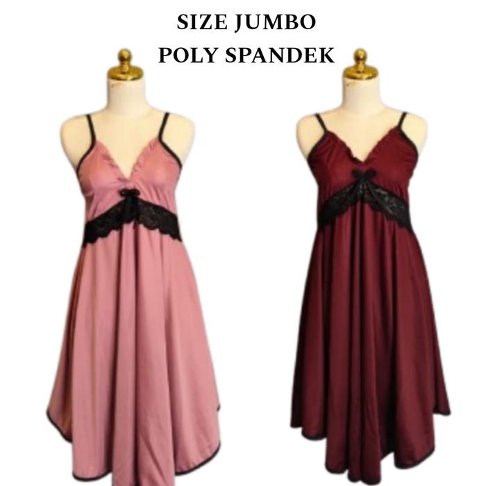Vergo - ELISA Dress Lingerie sexy / Baju tidur wanita Renda Hitam jumbo fit XXL PY 342
