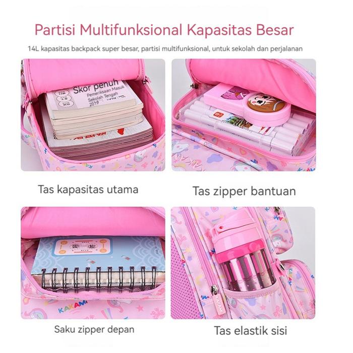 Tas Sekolah Anak Perempuan Anti Air Model Pelangi Import - Tas Sekolah Anak Perempuan Cewek Sd Smp