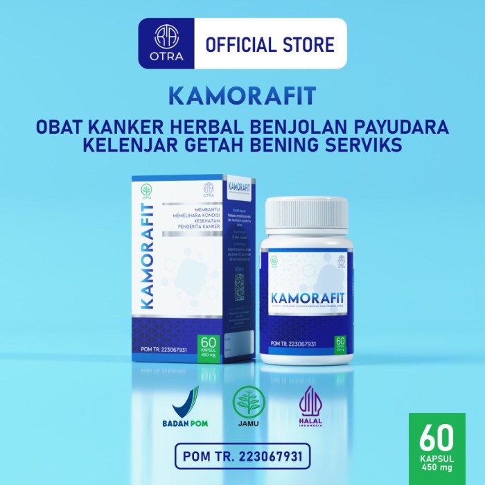 

OTRA Kamorafit Obat Kanker Herbal Benjolan Payudara Kelenjar Getah Bening Obat Kanker Serviks 60kaps