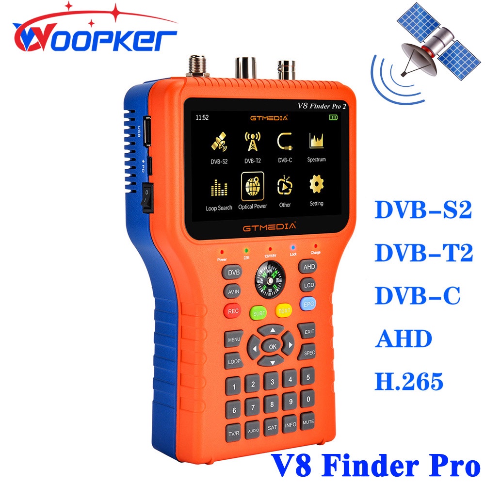 Woopker V8 Finder Pro 2 Dvb-S2 Dvb-T2 Dvb-C Freesat 1080P Hd Ahd H.265 Sat Free Satellite Finder